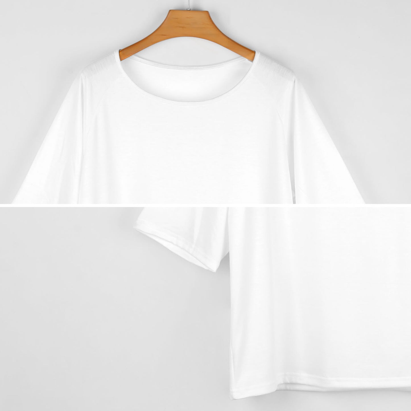 All-Over Print Women's Mid Sleeve Straight Neck T-shirt