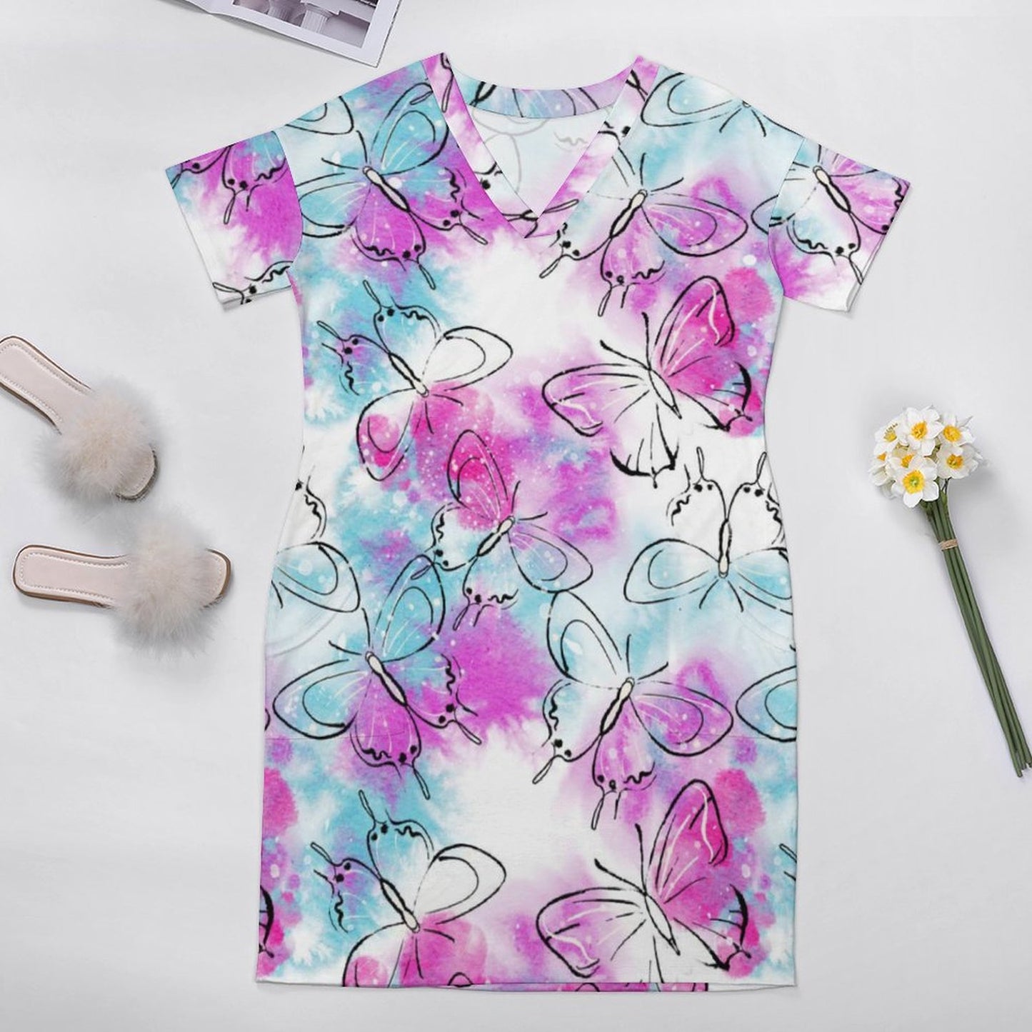 All-Over Print Women's Loose Pocket Dress