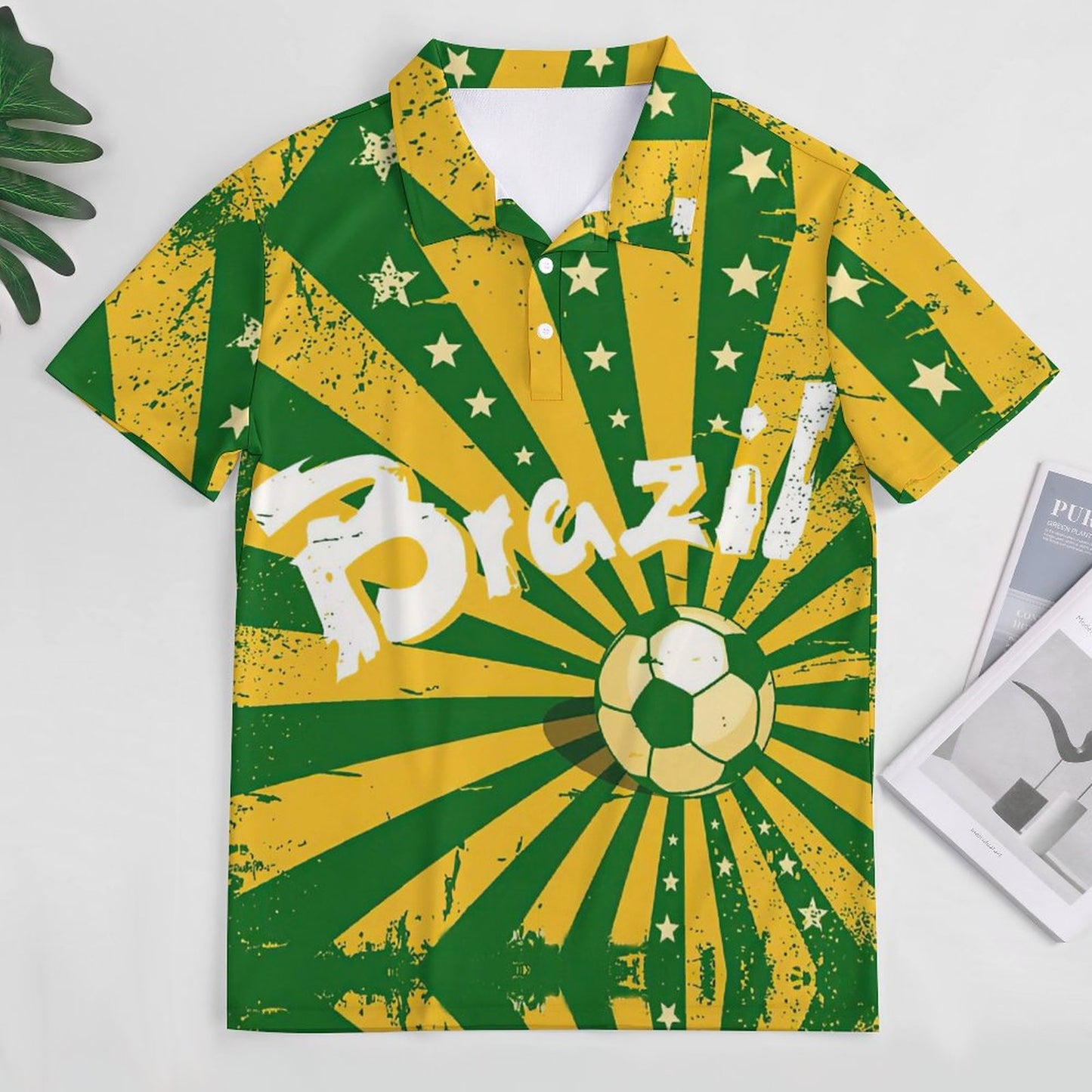 All-Over Print Men's Polo Straight Shirt