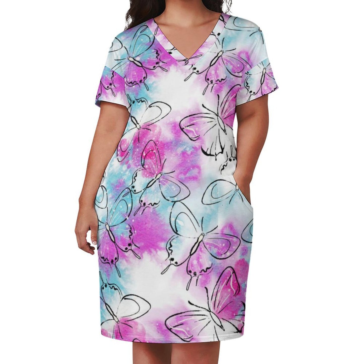 All-Over Print Women's Loose Pocket Dress