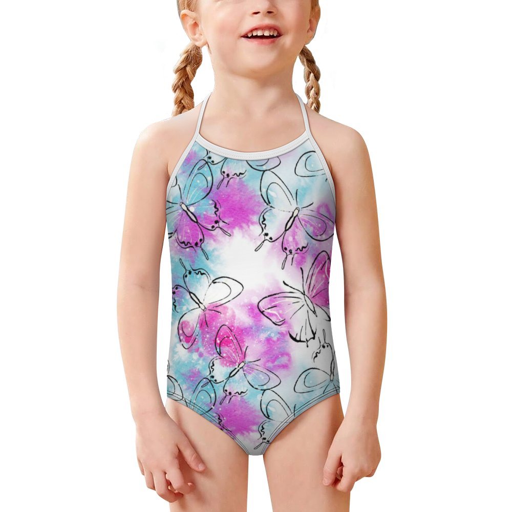 All-Over Print Children's Strap Swimsuit
