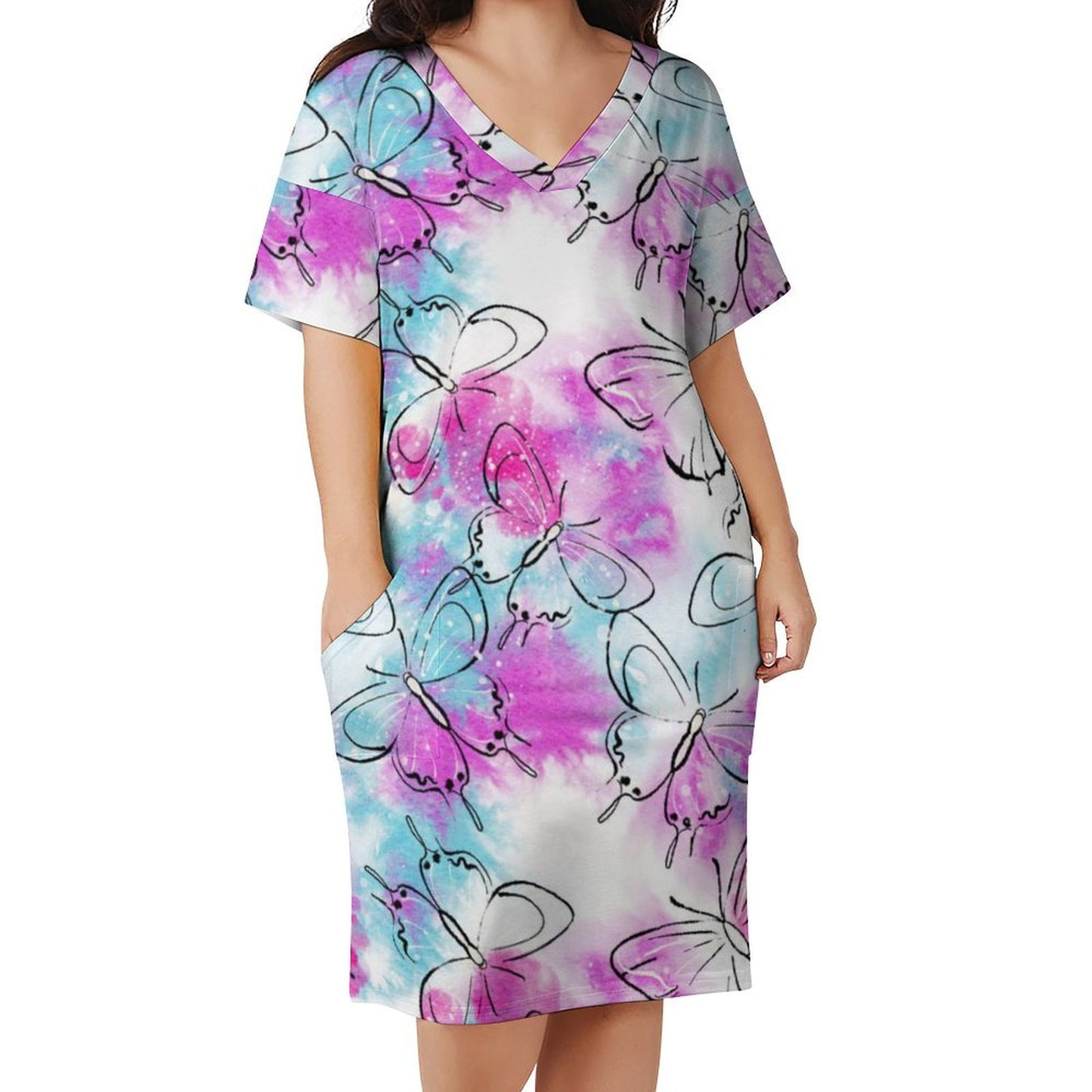 All-Over Print Women's Loose Pocket Dress