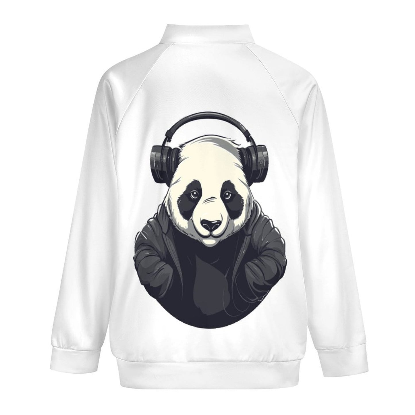 All-Over Print Crew Neck Zipper Shirt