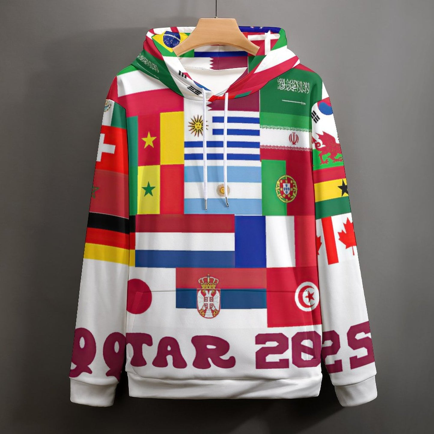 All-Over Print Loose-Fit Adult Hoodie with Double Layer Hood