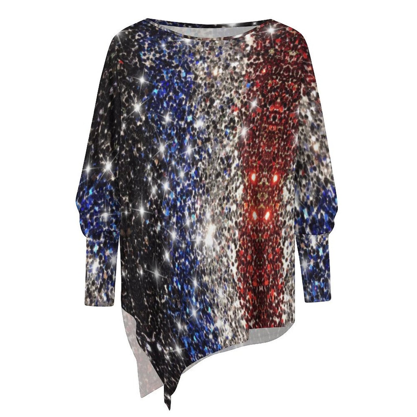 All-Over Print Women's Irregular Pullover Long Sleeve T-Shirt