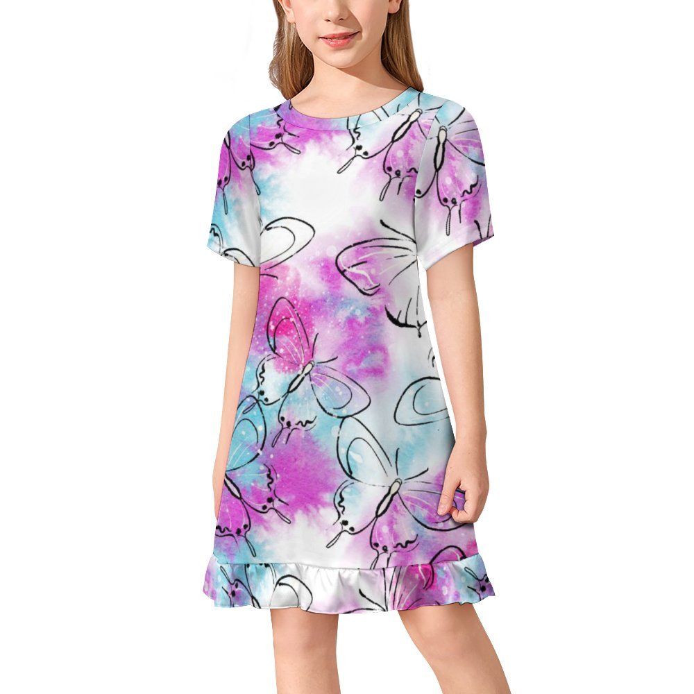 All-Over Print Children's Short Sleeved Dress