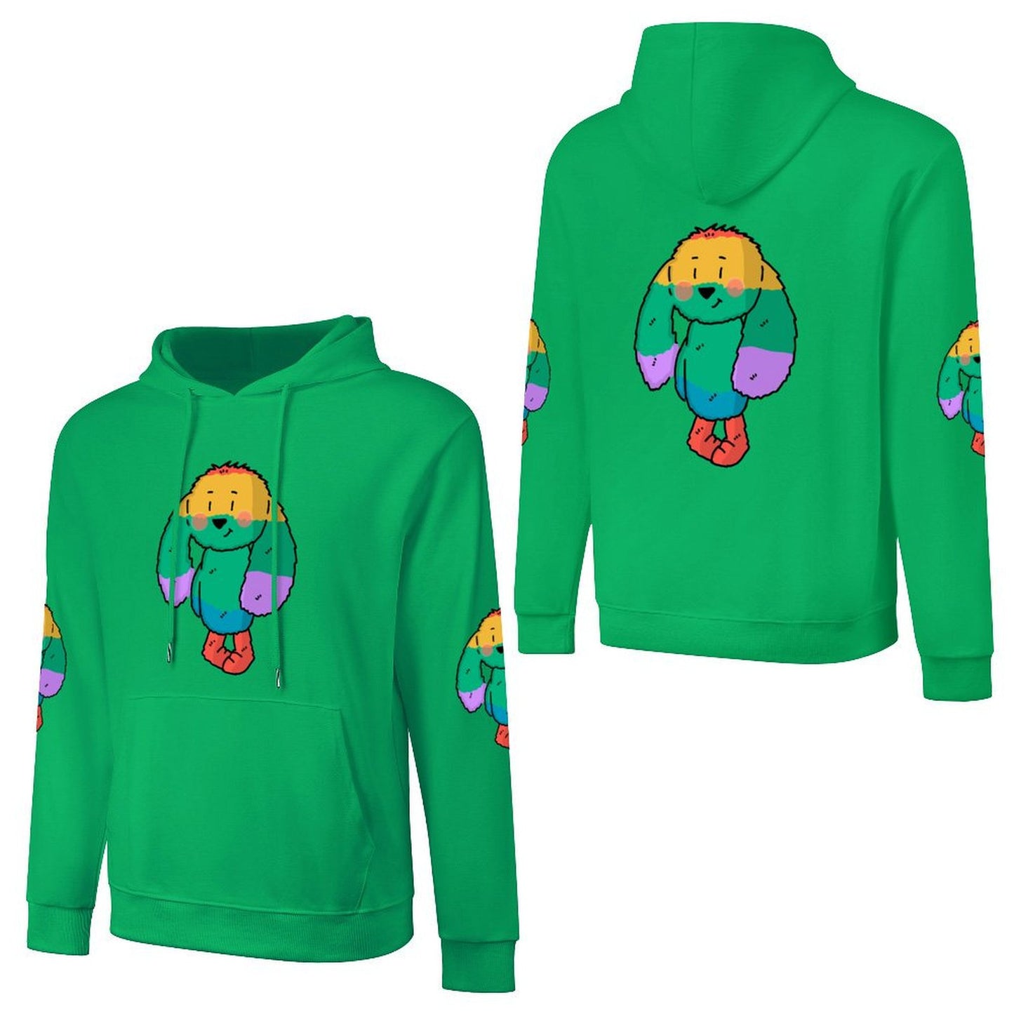 100% Cotton Multicolor Hoodie (front and back + 2 sleeve printed)