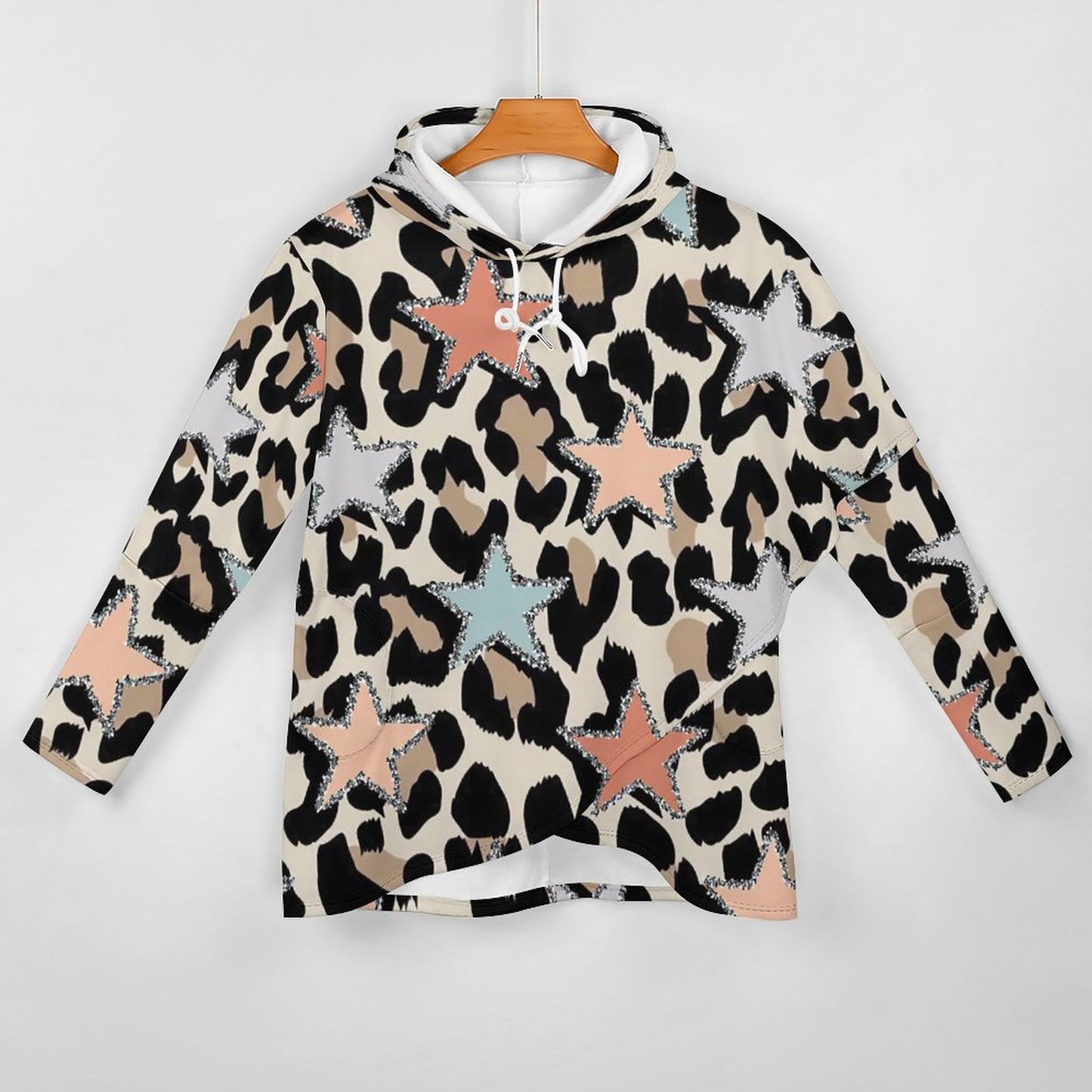 All-over Print Mid-Length Slim Fit Hoodie Sweatshirt
