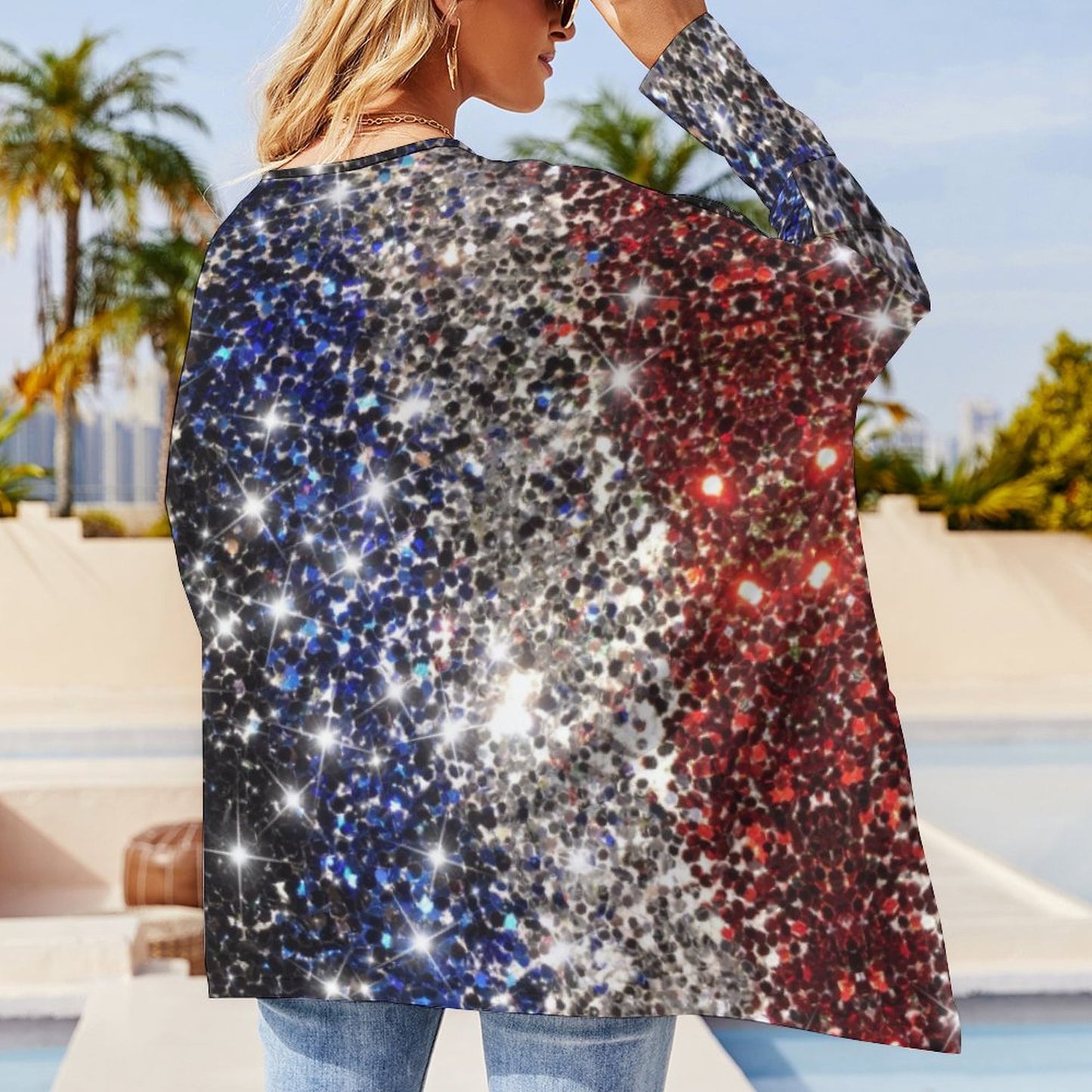 All-Over Print Women's Irregular Pullover Long Sleeve T-Shirt
