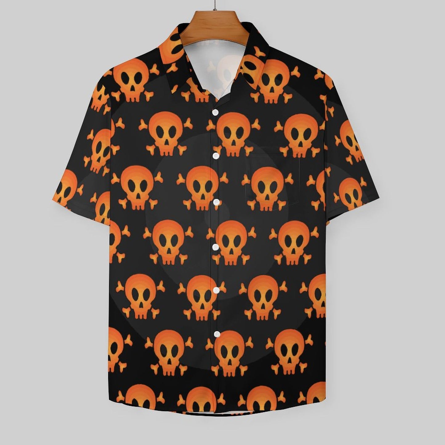 All-Over Print Collar Short Sleeve Shirt (with pocket)