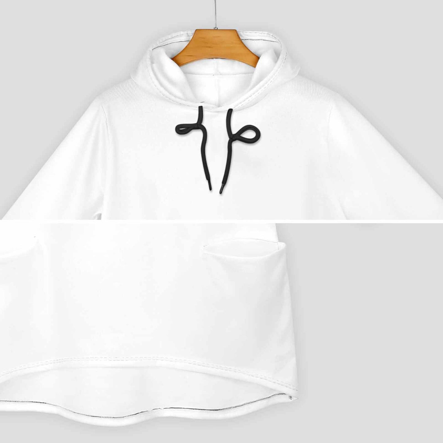 All-over Printed Hoodie Pullover Seven-quarter Sleeve Loose Sweatshirt