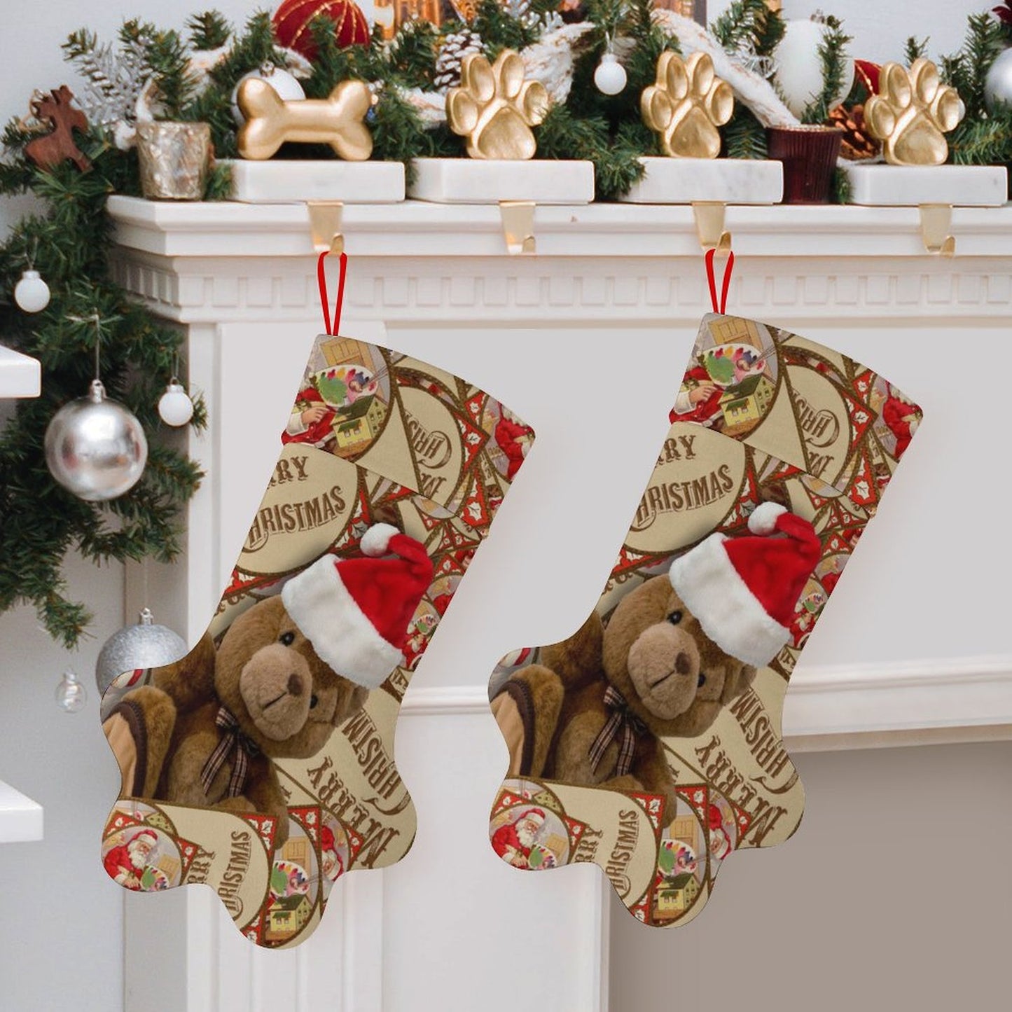 Dog Paw Christmas Stocking