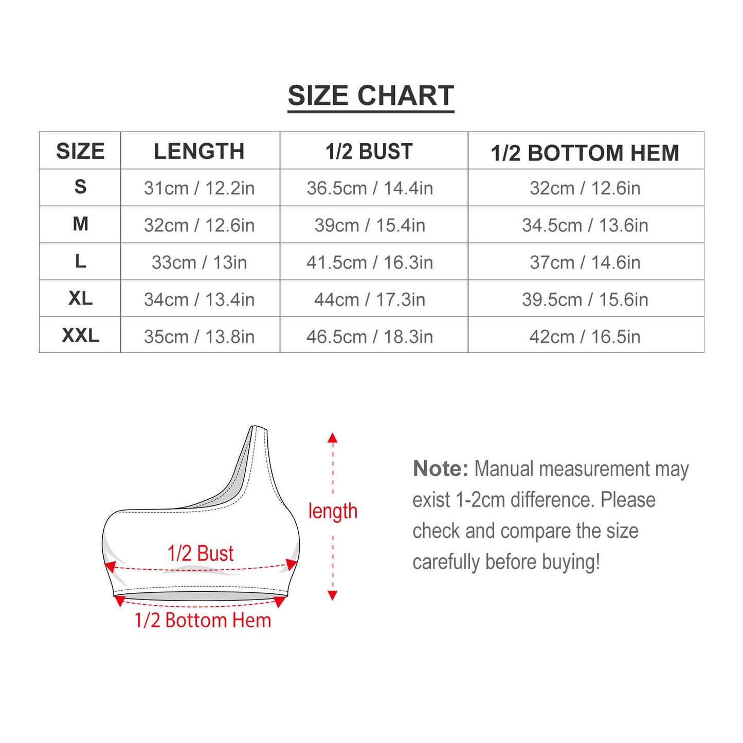 All-Over Print Women's One-shoulder Crop Top