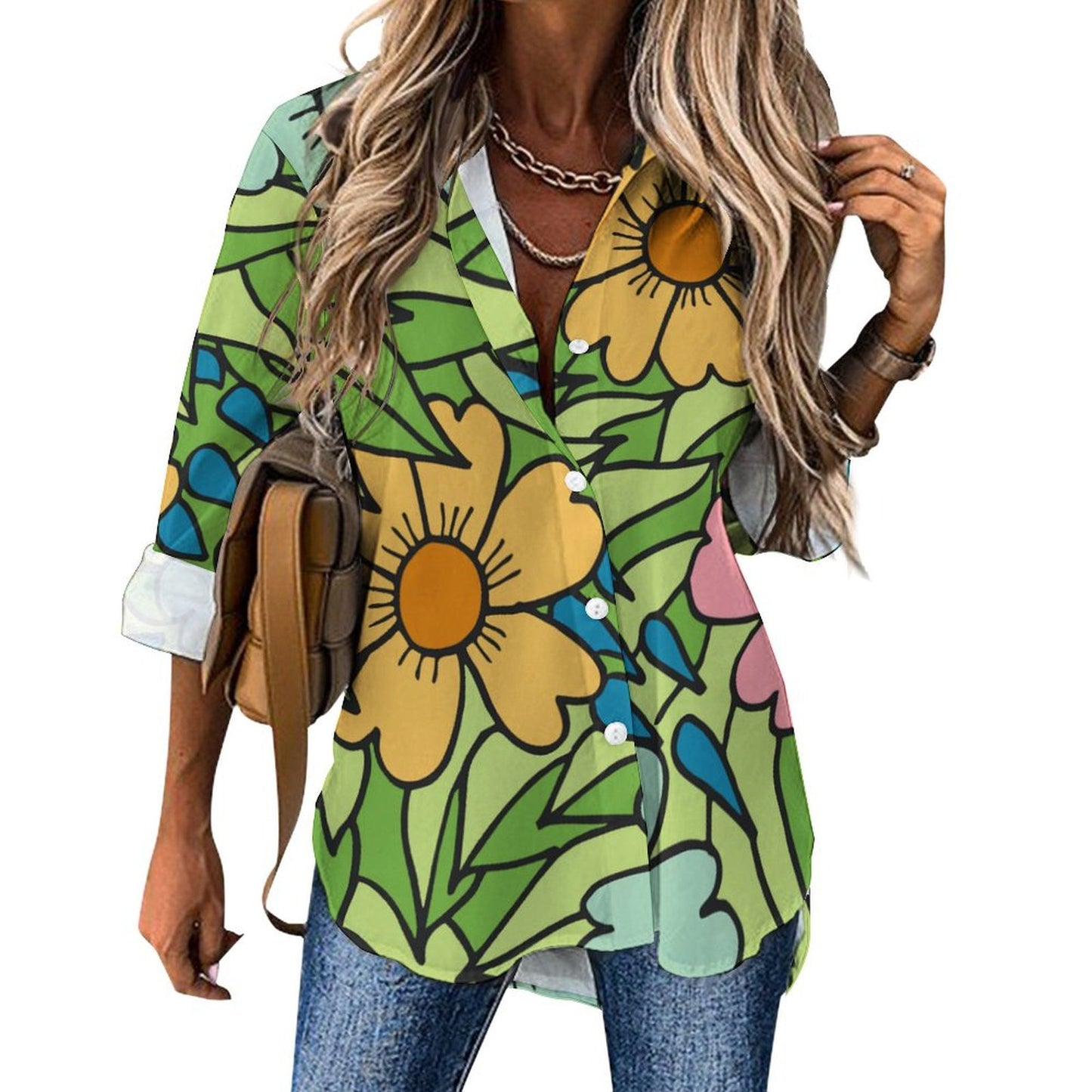 All-Over Print Women's Irregular Hem Shirt