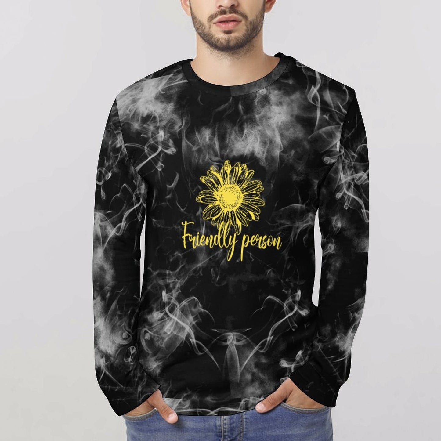 All-Over Print Men's Lightweight Long Sleeve T-Shirt