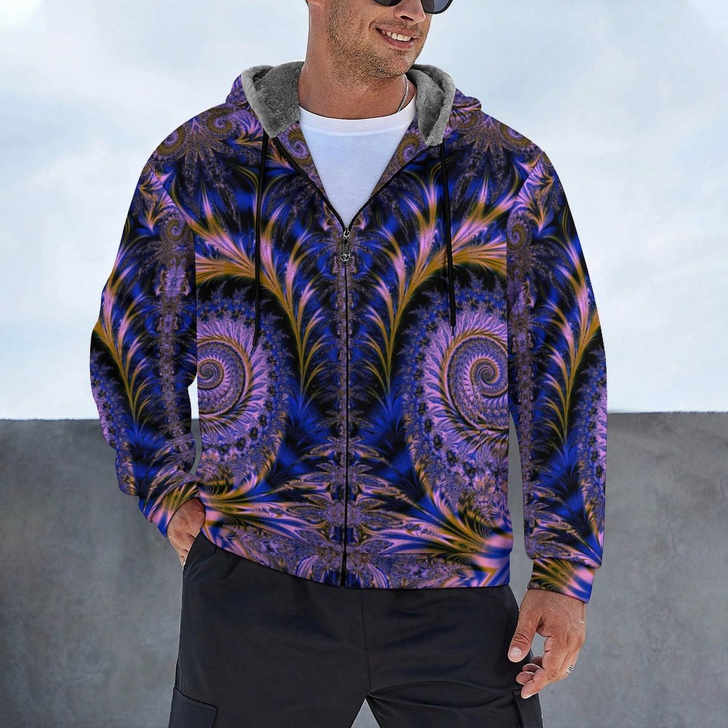 Double Layer Padded Zip-Up Hoodie
