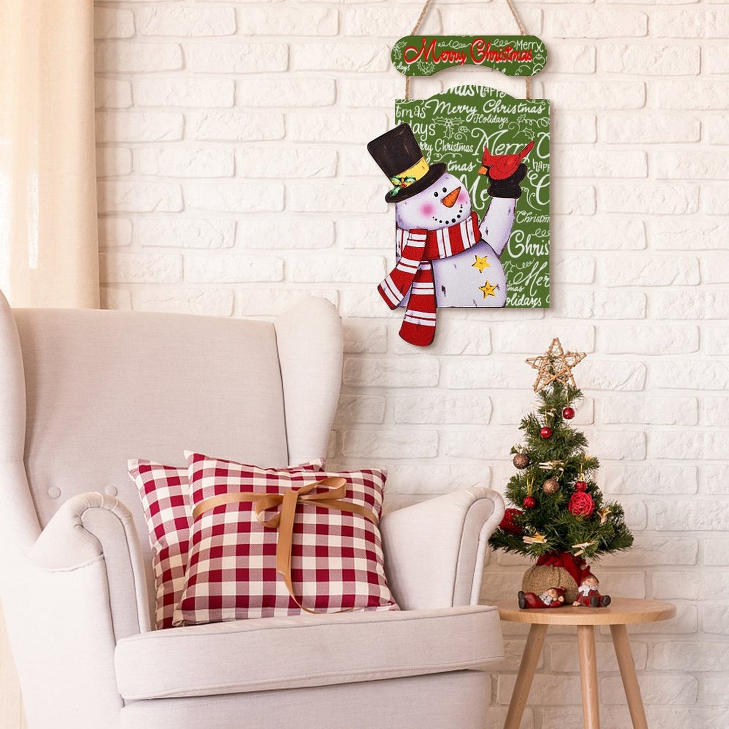 Christmas Snowman Wooden Wall Art