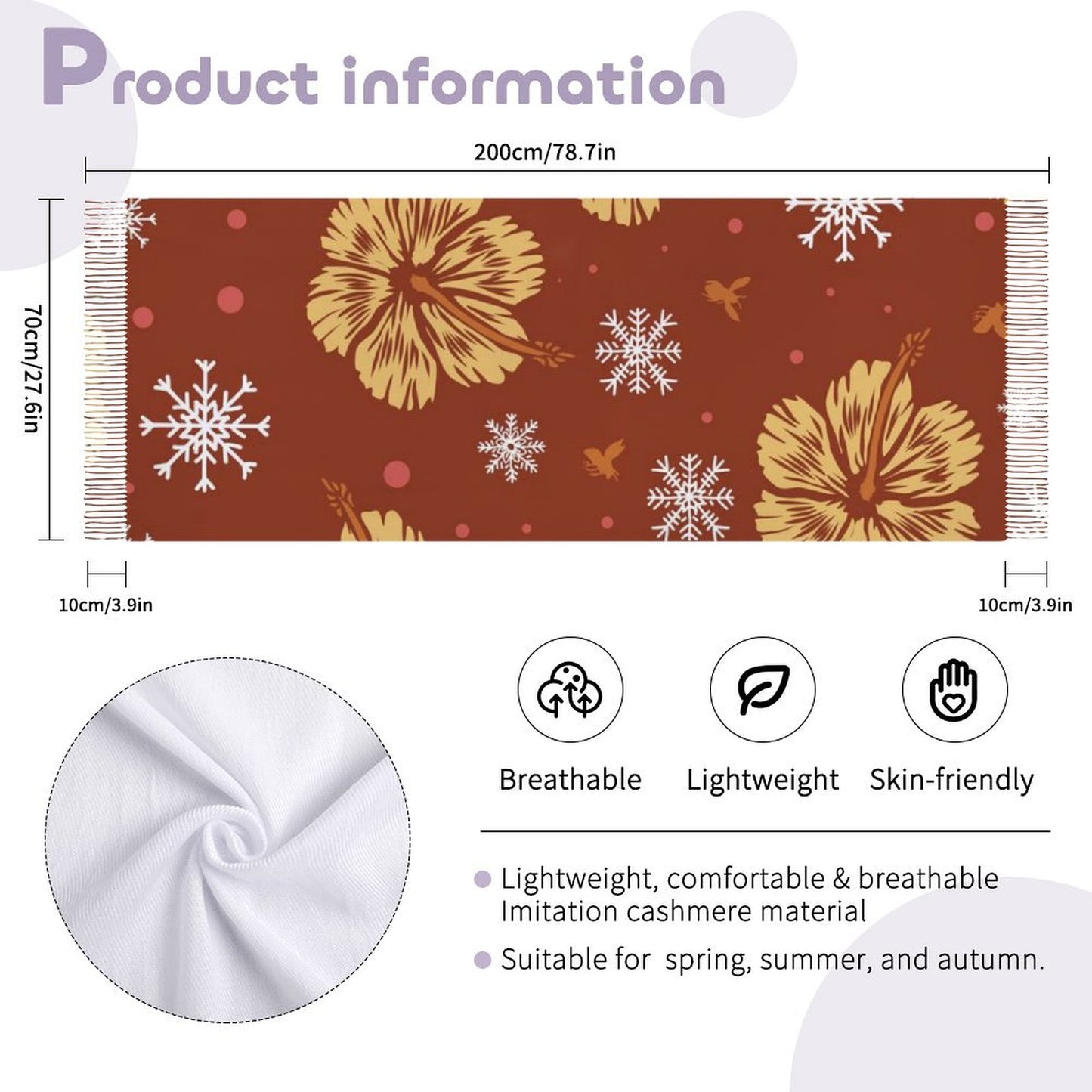 All-Over Print Tassel Scarf