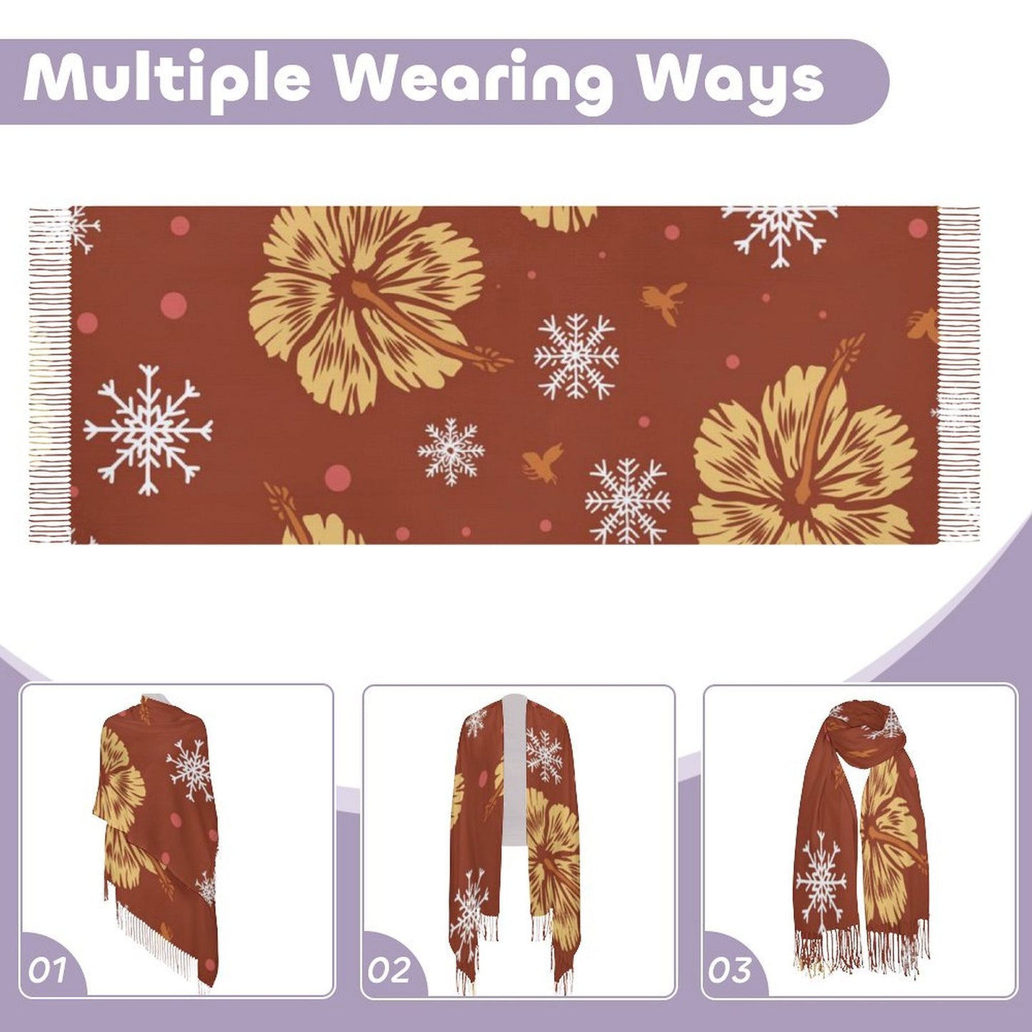 All-Over Print Tassel Scarf