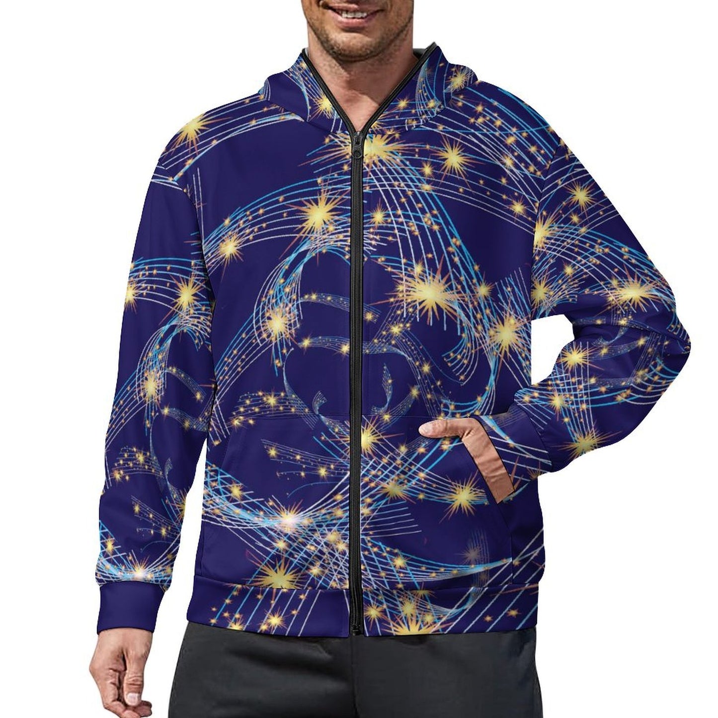 All-Over Print Zipper to Head Hoodie