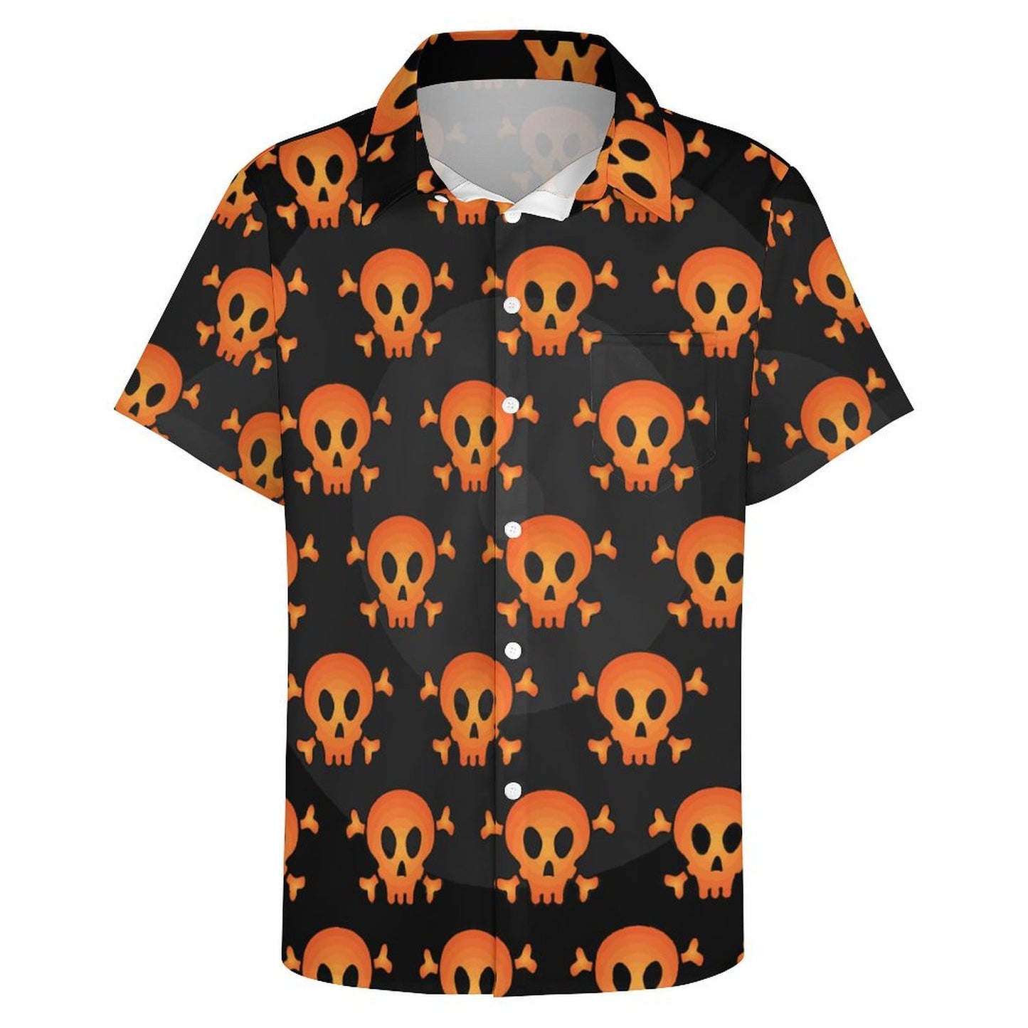 All-Over Print Collar Short Sleeve Shirt (with pocket)