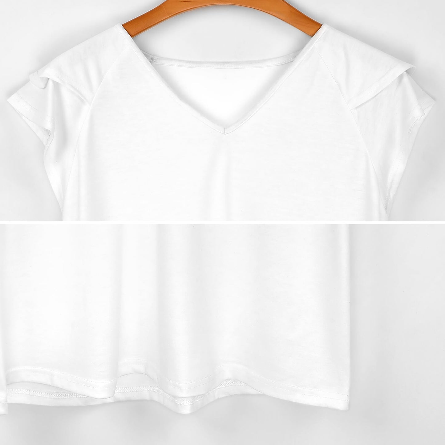 All-Over Print Women's Ruffle Short Sleeve V-Neck T-Shirt
