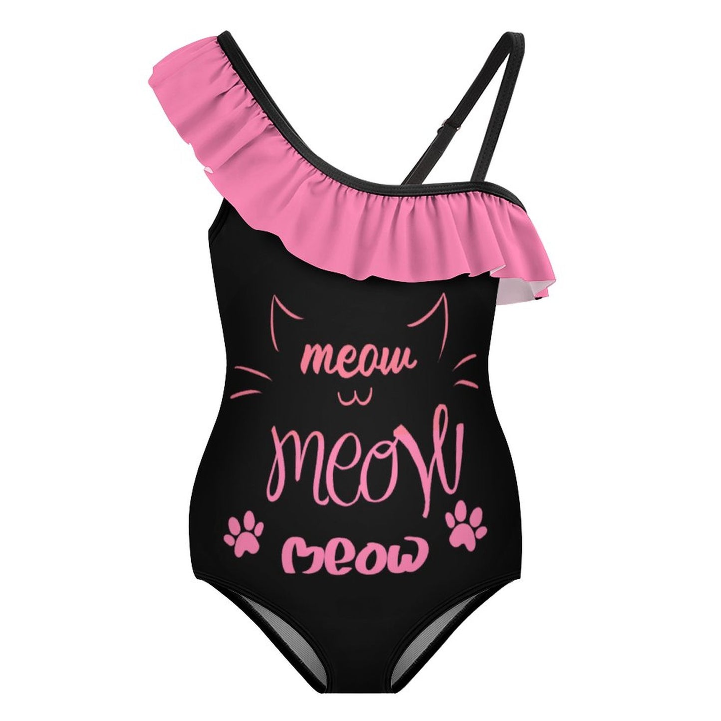 All-Over Print Children's Ruffle One-piece Swimsuit