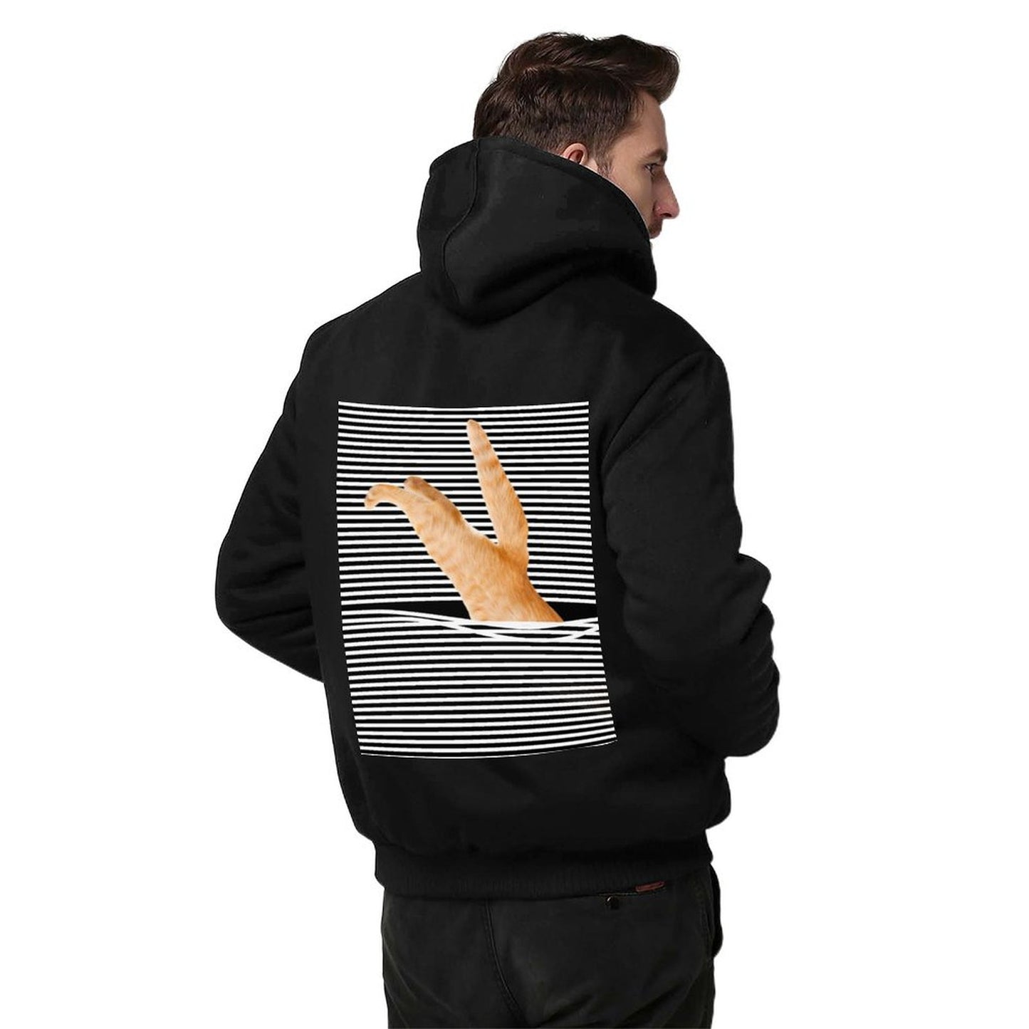 Zipper Thermal Thickened Padded Hoodie