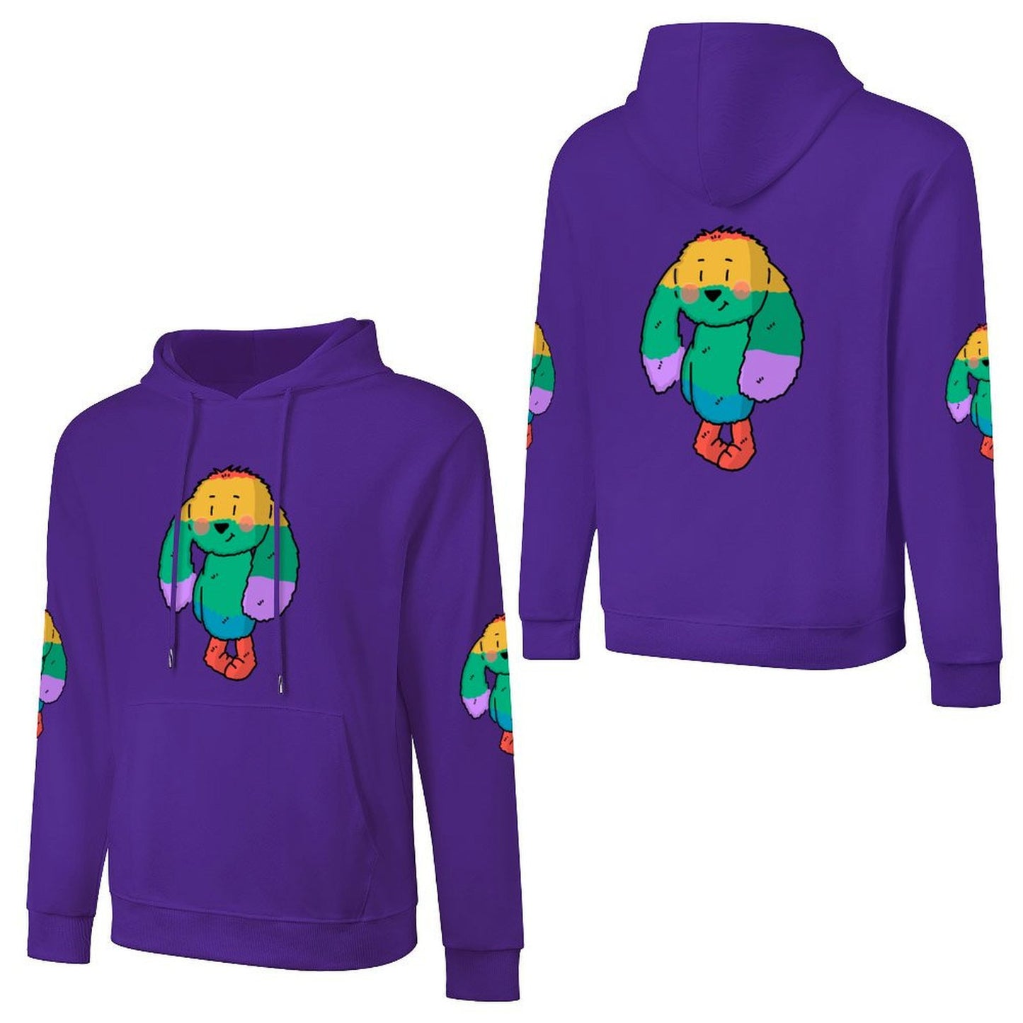 100% Cotton Multicolor Hoodie (front and back + 2 sleeve printed)
