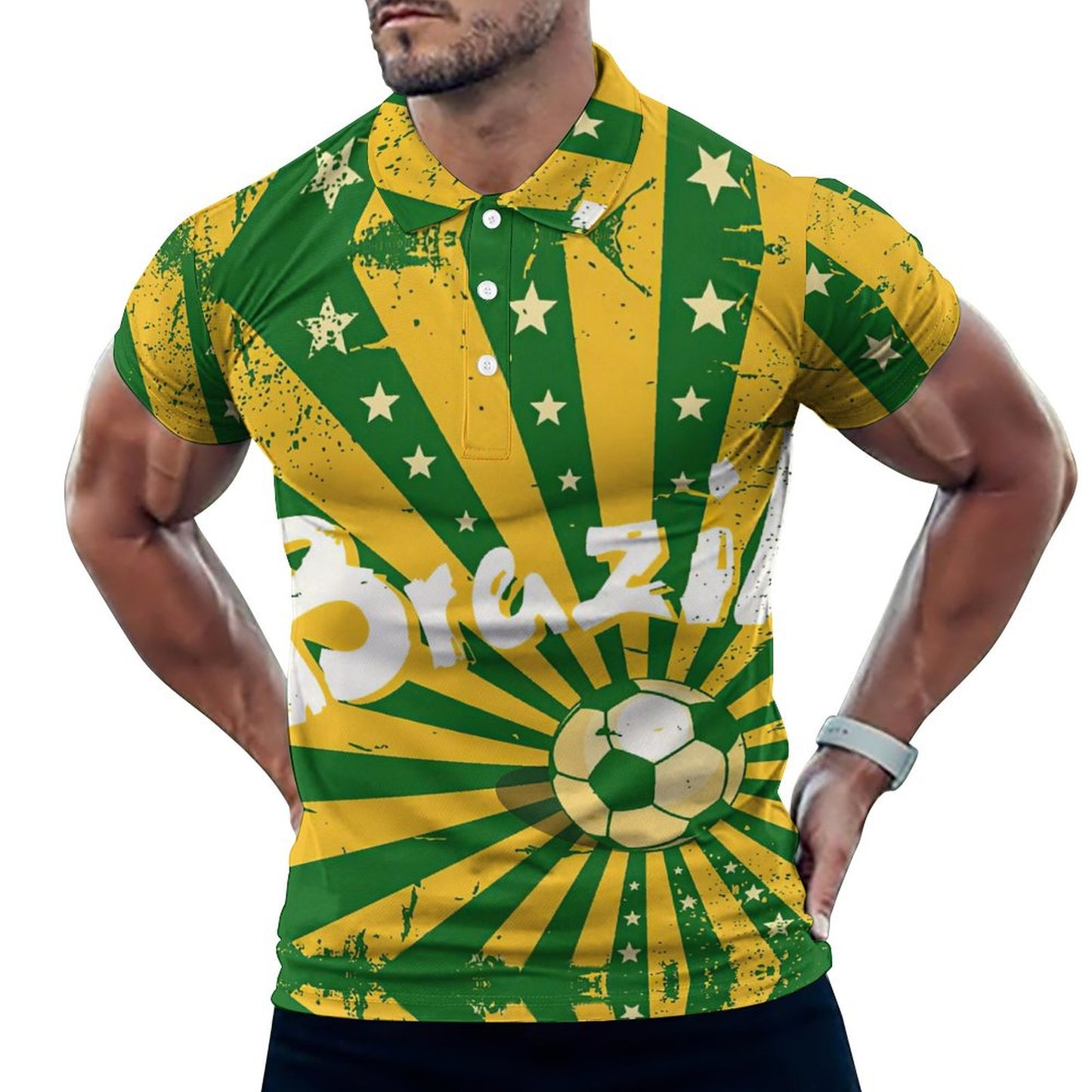 All-Over Print Men's Polo Straight Shirt