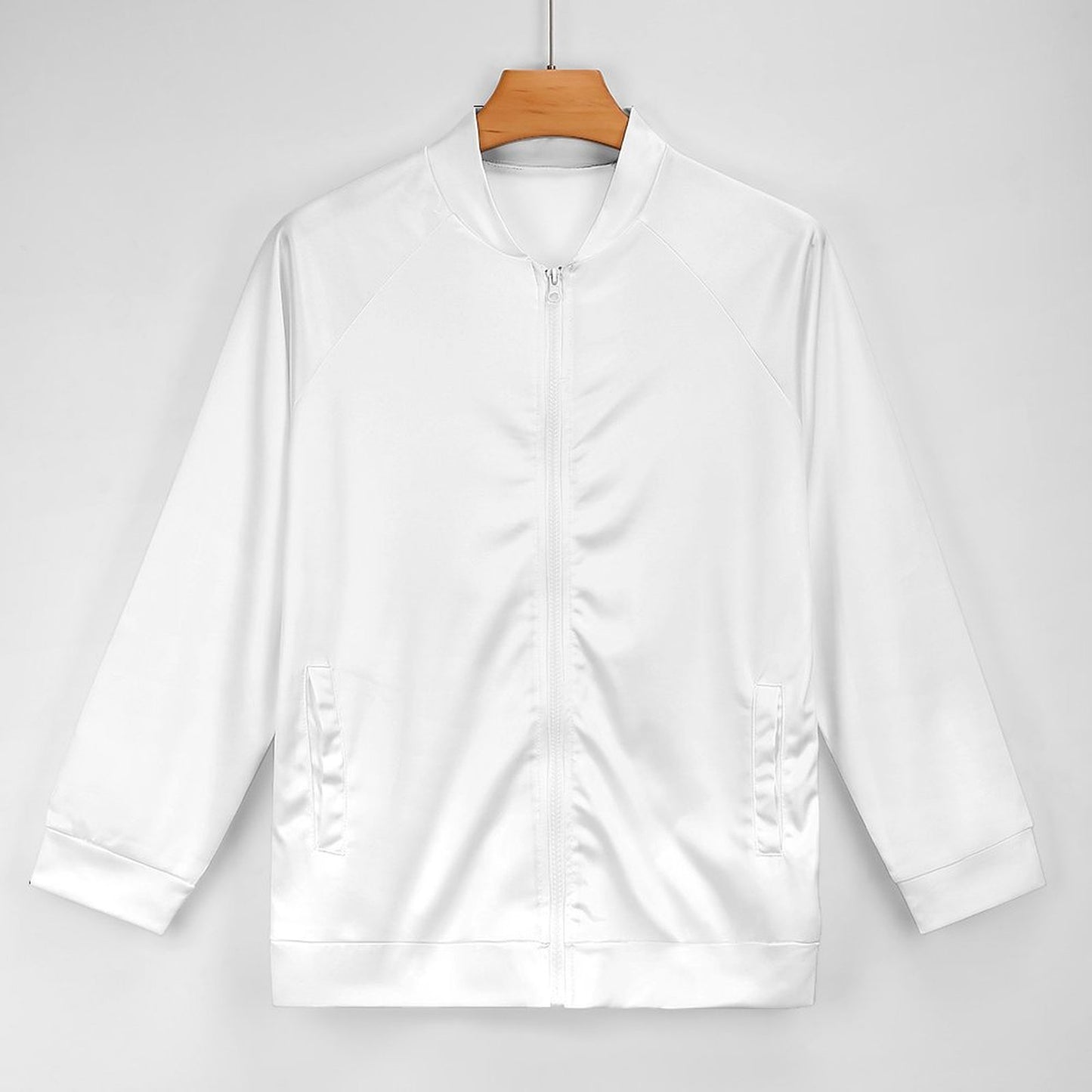 All-Over Print Crew Neck Zipper Shirt