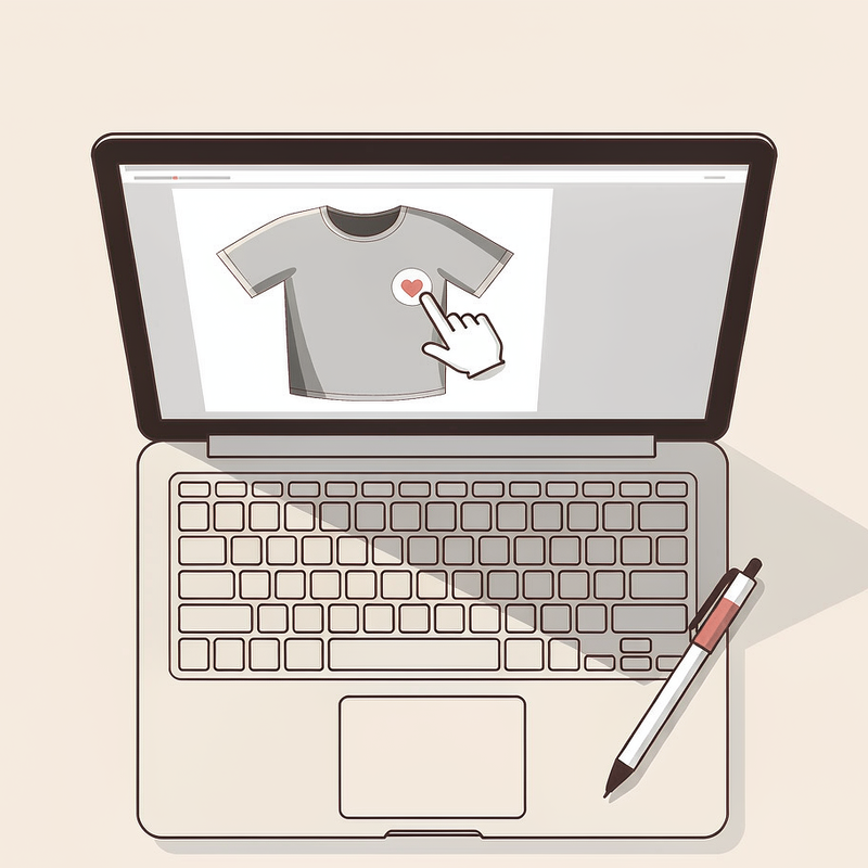 Design your own t-shirt on a laptop