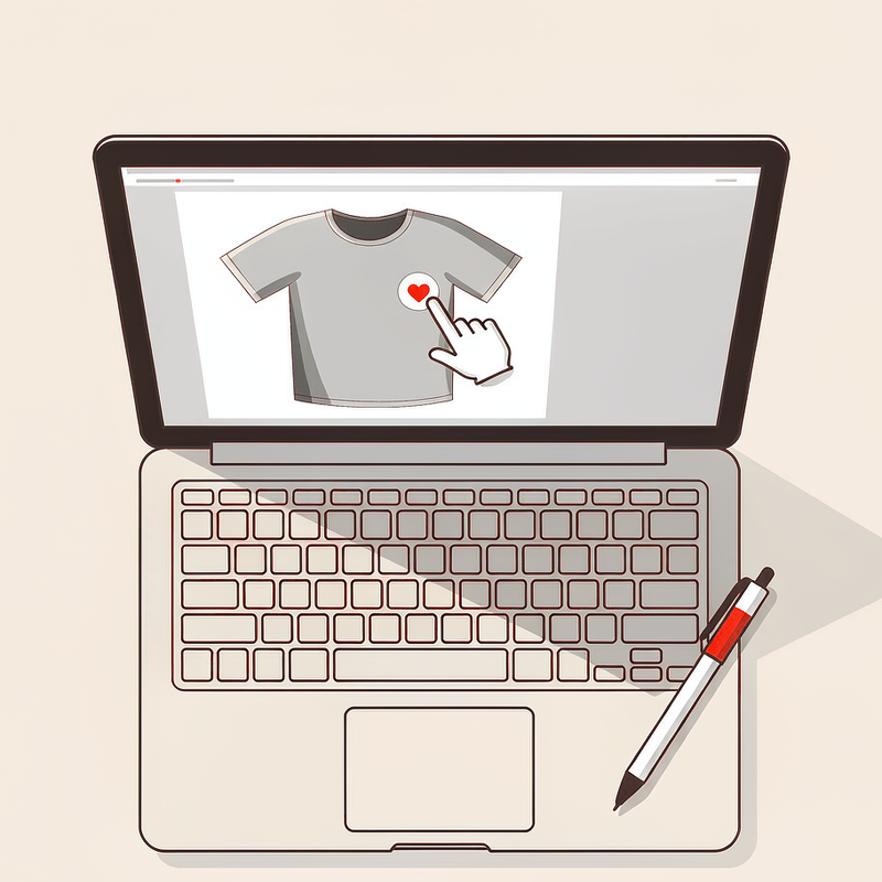 Design your own t-shirt on a laptop