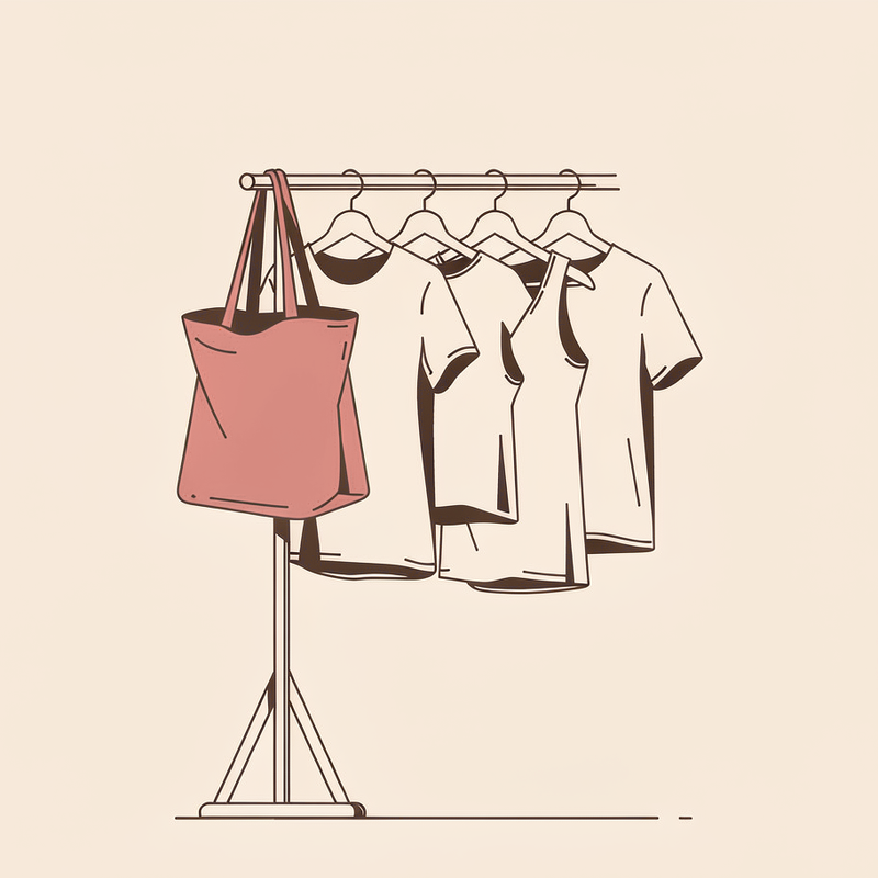 Browse ready-made products on a clothing rack