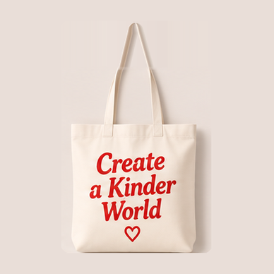 Bags โ Create a Kinder World printed canvas tote bag