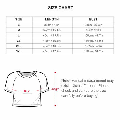 All-Over Print Women's  Short Sleeved Navel Exposed