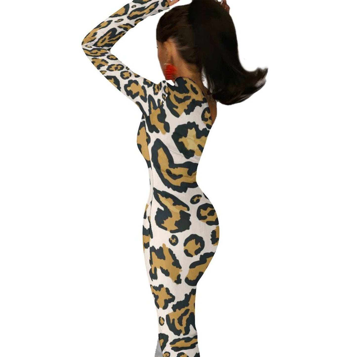 All-Over Print Women's Half Sleeve Split Dress