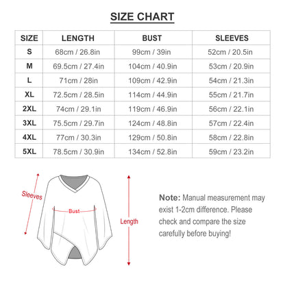 All-Over Print Women's Casual Loose Chiffon Long Sleeve Top
