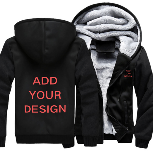 Custom Zip-Up Hoodie, Left Chest & Back Print - main view