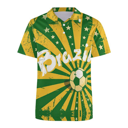 All-Over Print Men's Polo Straight Shirt