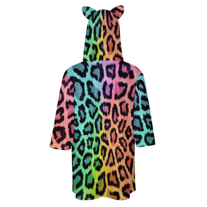 All-over Printed Hoodie Pullover Seven-quarter Sleeve Loose Sweatshirt