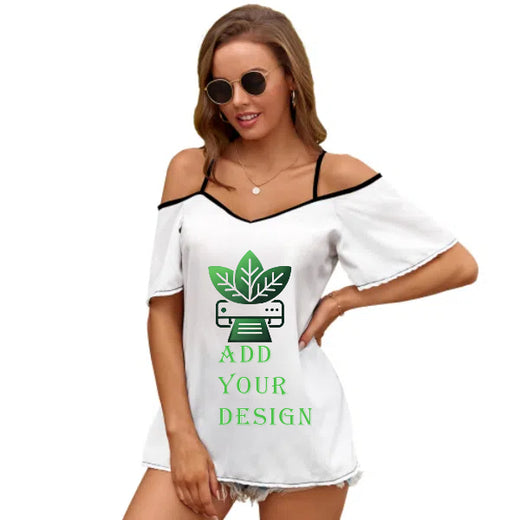 Custom Women's Off-Shoulder Halter Top, All-Over Print - main view
