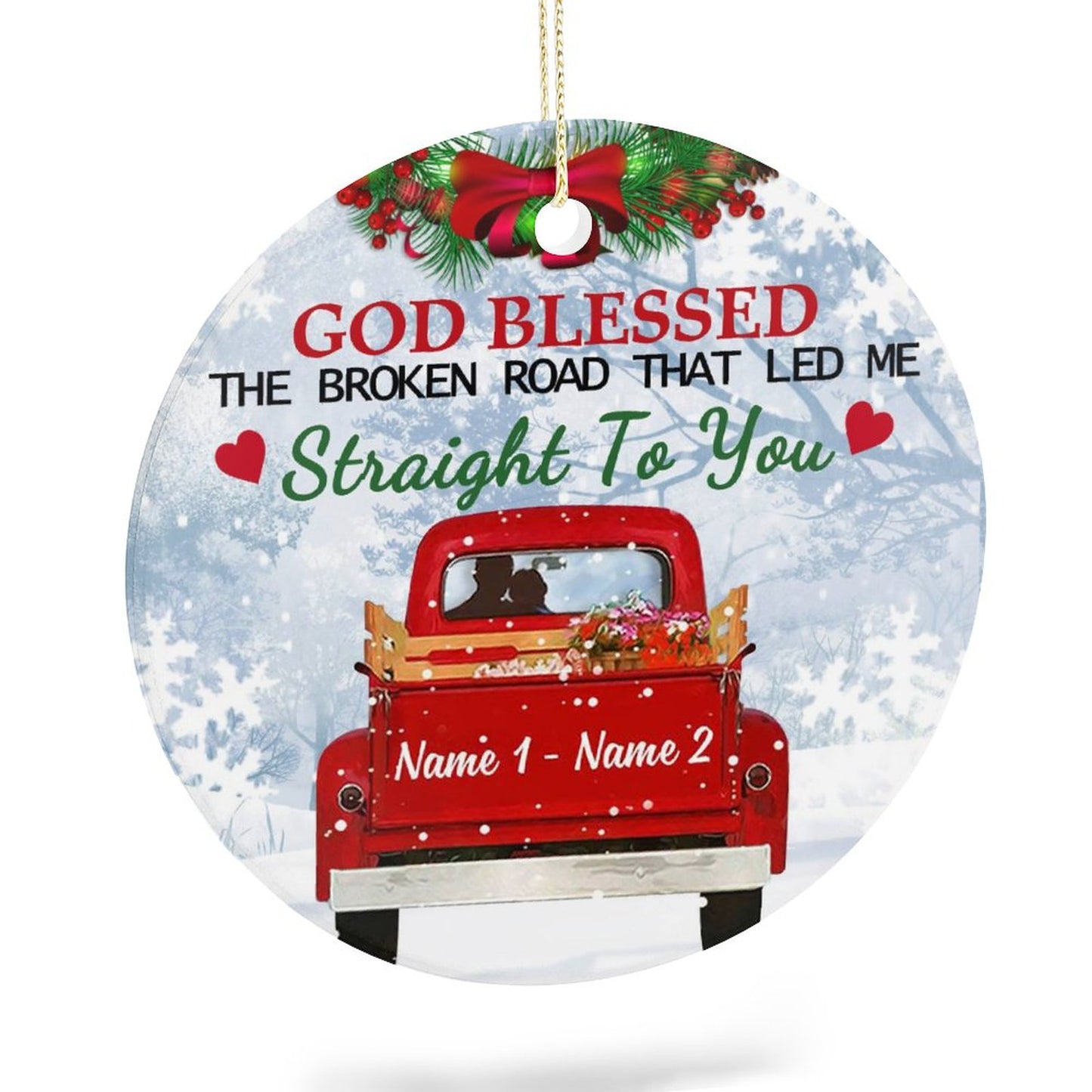 Christmas Circle Ornament (ceramic)