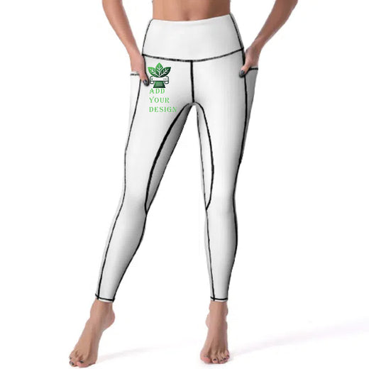 Custom High-Waist Yoga Pants, All-Over Print - main view
