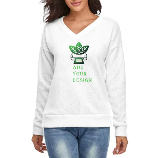 All-Over Print V-neck Sweater