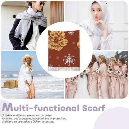 All-Over Print Tassel Scarf