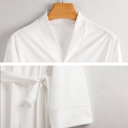 All-Over Print Long Sleeve Belted Nightgown