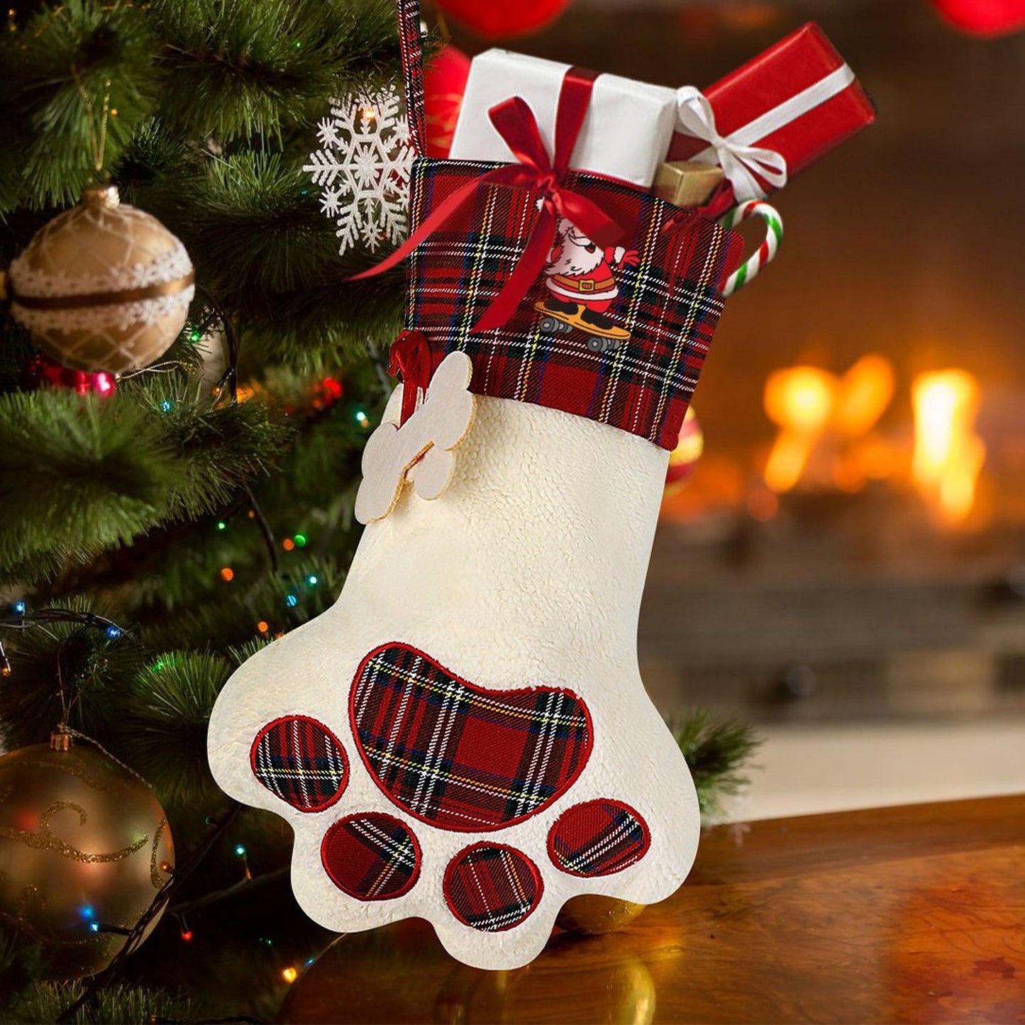 Dog Paw Christmas Stocking