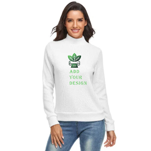 All-Over Print High Neck Sweater
