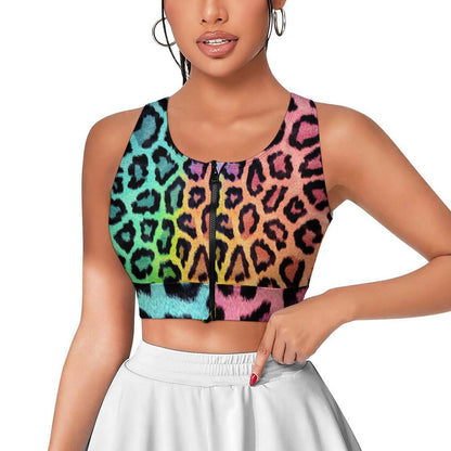 All-Over Print Women's Yoga Zipper Vest